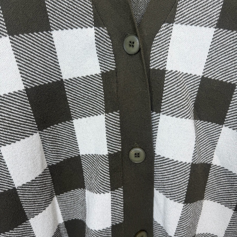 Anthropologie Sita Murt Brown & White Checkered Cardigan Size Large - Picture 5 of 11